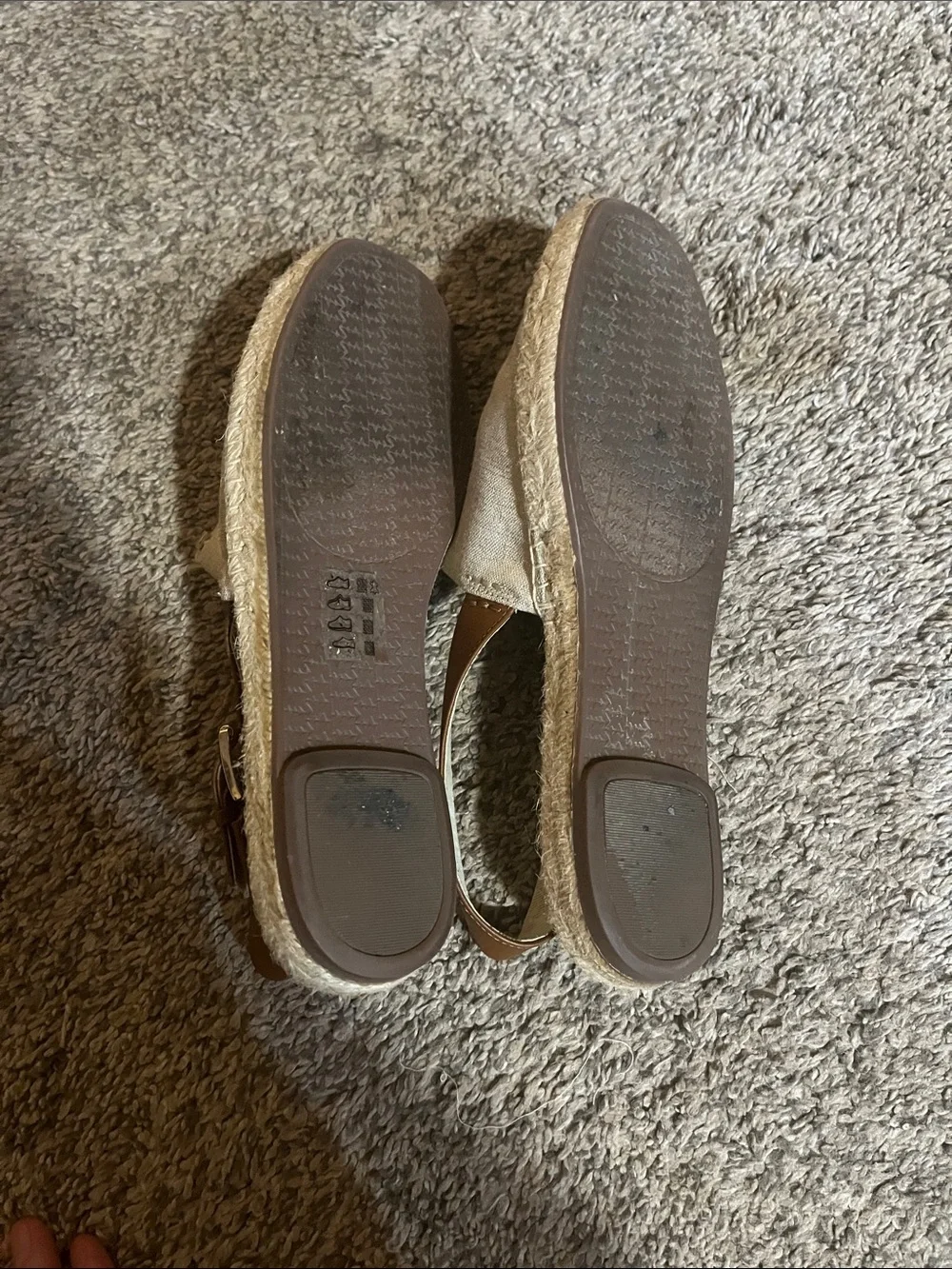 Michael Kors Beige Metallic Linen Fisher Espadrille Slingback Sandals Pale Gold